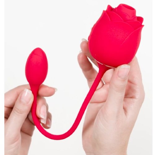 Lovehoney Power Petal 2-in-1 Clitoral Suction Stimulator with Thrusting Egg Vibrator