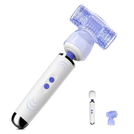 Vibrator Wand Massager With Male Masturbator Attachment Sex Toys
