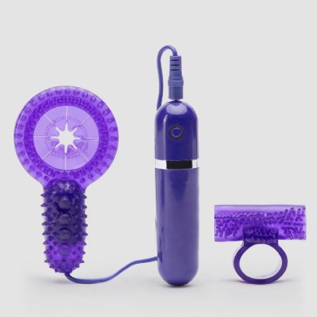 Honeytoys Bedtime Bullet 10 Function Vibrating Cock Ring Set